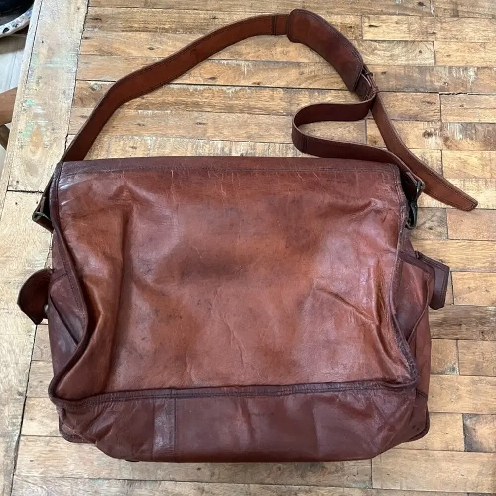 Brown Leather Messenger Bag 18